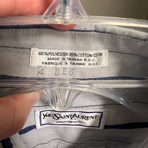 Mens Yves Saint Laurent Vintage Button-up Shirt Size 16 34-35 - Picture 3 of 7